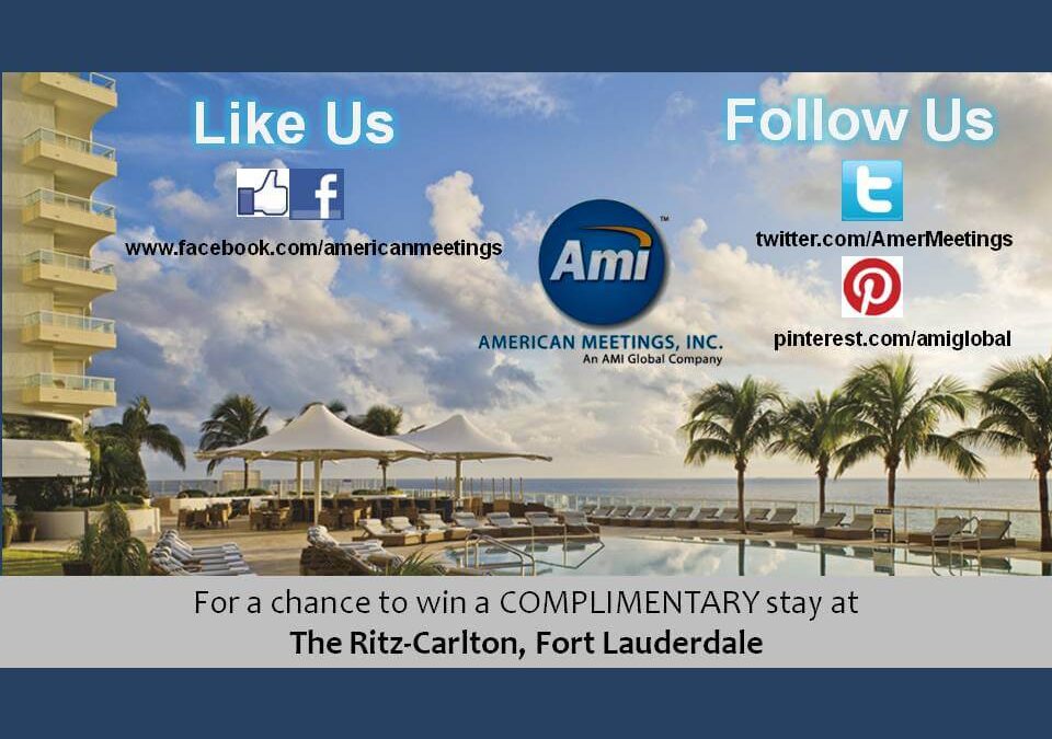 Like Us, Follow Us for a chance to WIN a complimentary 1-night stay at The Ritz-Carlton, Fort Lauderdale!
